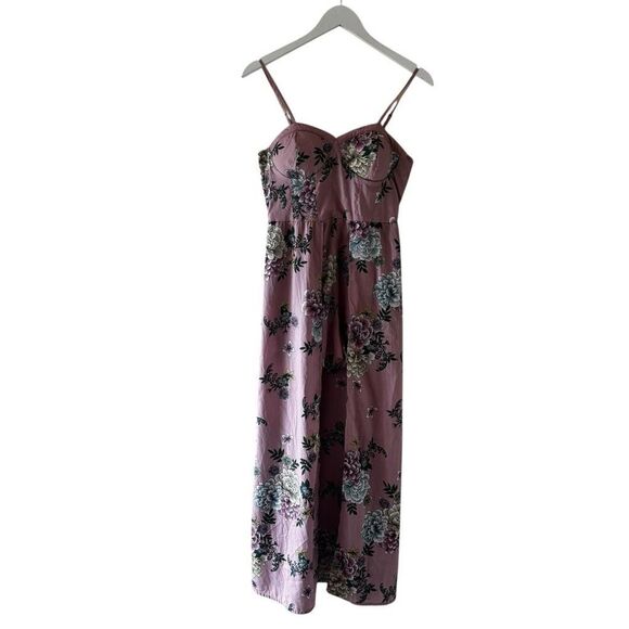 Band of Gypies Moissanite Corset Bodice Wide Leg Romper Dress  Floral SZ M - Picture 1 of 16